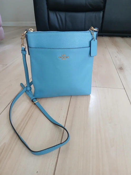 Coach New York Leather Kitt Messenger Crossbody Bag In Blue - Picture 12 of 12